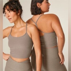 Beyond Yoga Spacedye Slim Racerback Tank Top in Oyster Heather